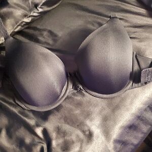 Bow Lace Push Up Black Bra